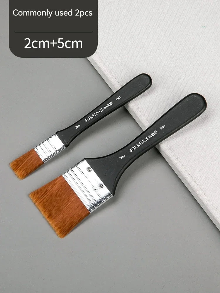 Watercolor Oil Art Paint Brush 7 Styles Memory Nylon Hair Painting Brushes Set Wood Handles Acrylic Paints Drawing Brush Tools Oasis Select 2cm 5cm 2pcs