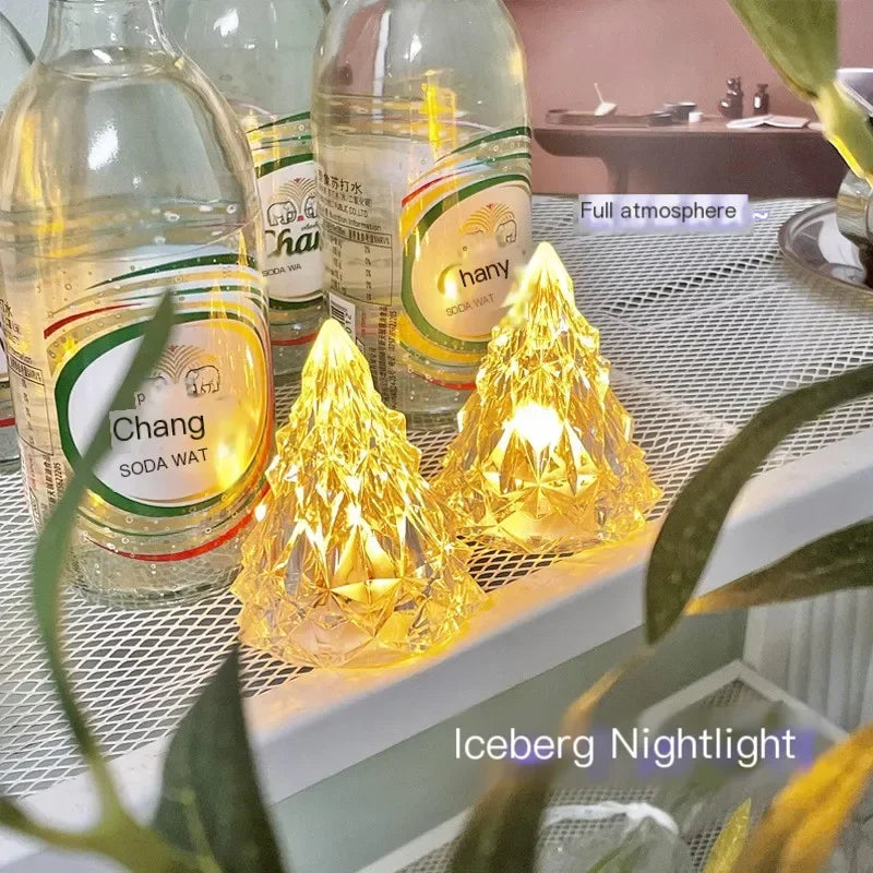 Christmas Decoration Cute Room Cabinets Bedside Table Battery Lamp Personalized Wedding Flashy Bling Decor Refrigerator Light Oasis Select