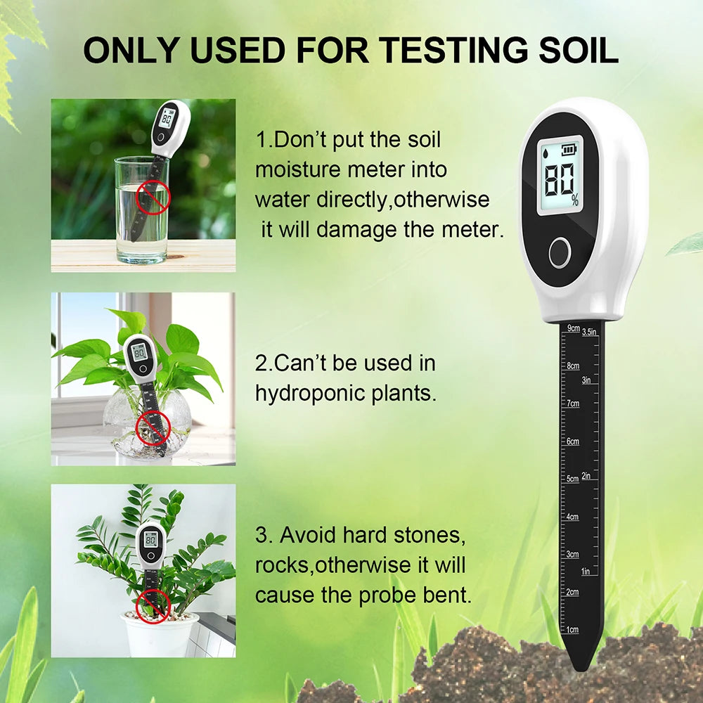 Digital Moisture Meter Soil Humidity Sensor with Backlight and Scale for Garden Lawn Farm Orchard High Accuracy Oasis Select