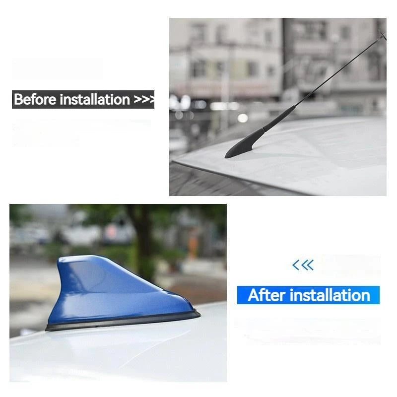 17cm Car Roof Shark Fin Antenna Cover Sticker Carbon Fiber Universal Auto Radio AM FM Antenna Signal Amplifier Car Accessories Oasis Select
