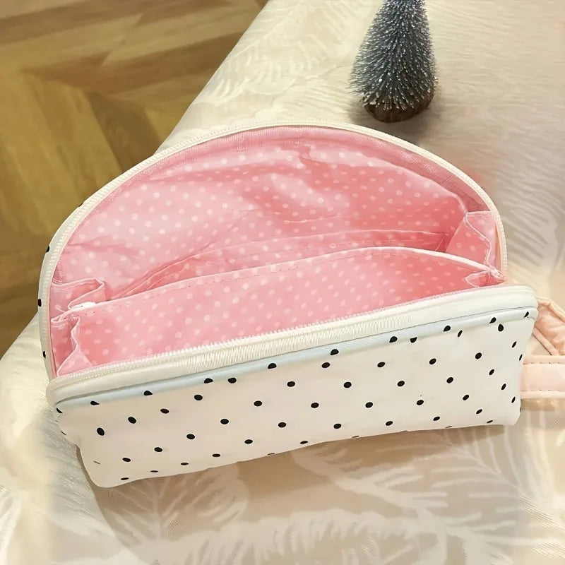 INS Polka Dot Shell Pencil Case Multi-functional Stationery Storage Bag Large Capacity Pen Pouch Student Daily Gift Oasis Select