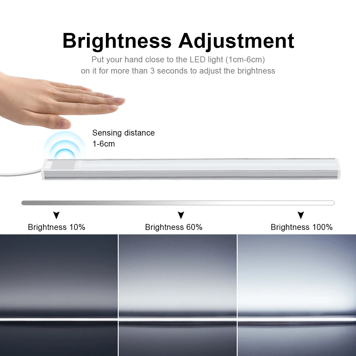5V Hand Sweep Sensor Switch Detector USB Hand Wave Smart Motion Sensor Light Bar for Kitchen Wardrobe Indoor Night Lighting Oasis Select
