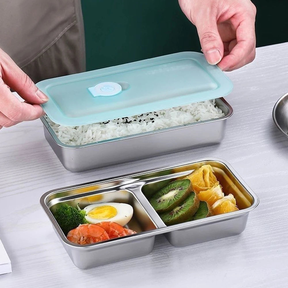 Stainless Steel Double Compartment Bento Lunch Box 1200ml