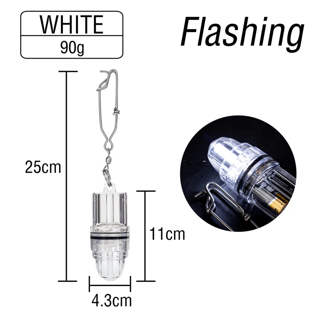 Dual-Mode LED Fishing Light For Deep Sea Waterproof Underwater Luminous Fish Lure Lamp Steady/Flash Underwater Lure Light Oasis Select Flashing-White