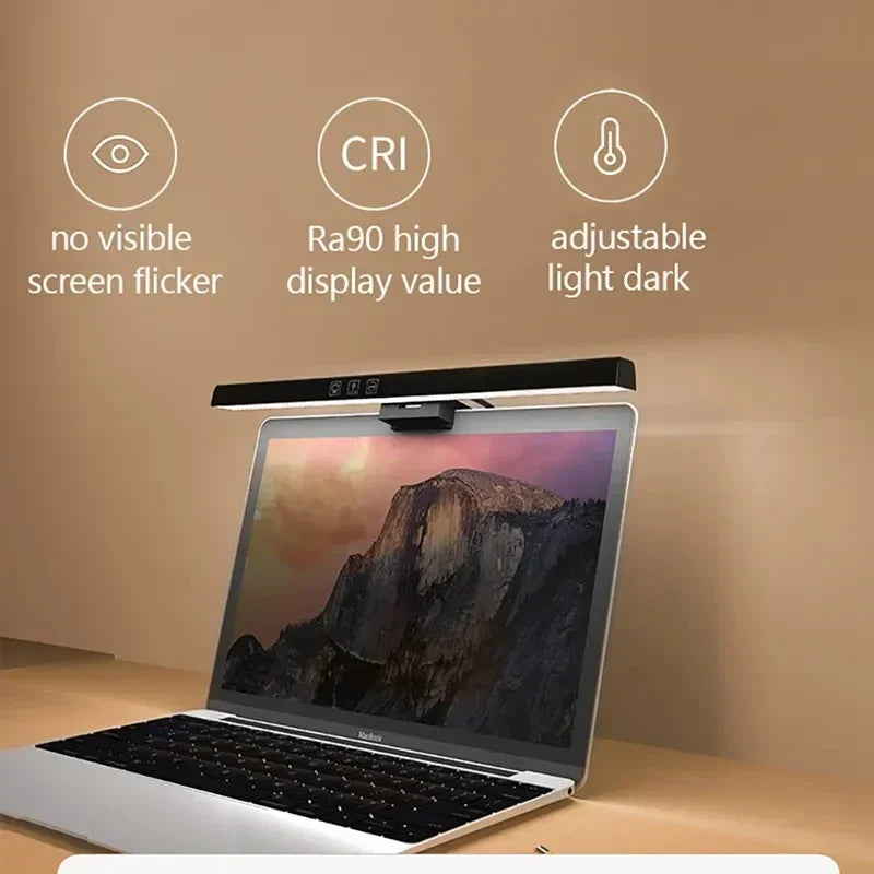 2PC Eye-Care Desk Lamp 33cm LED Computer PC Monitor Screen Light Bar Stepless Dimming Reading USB Powered Hanging Table Lamps Oasis Select