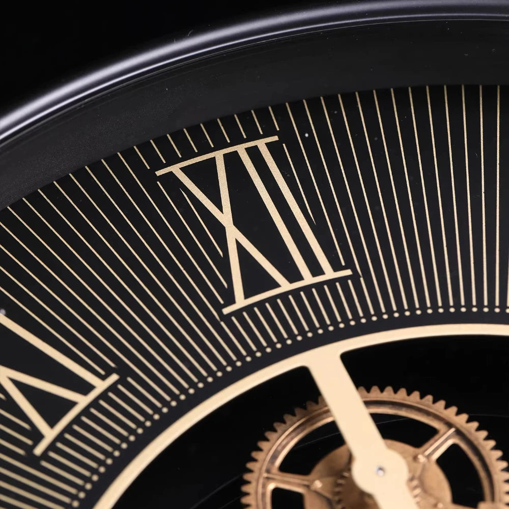 American Retro Creative Living Room Wall Clock Luxury High-End Mid-Century Modern Mechanical Gear Clock Wall Art Hanging Watch Oasis Select