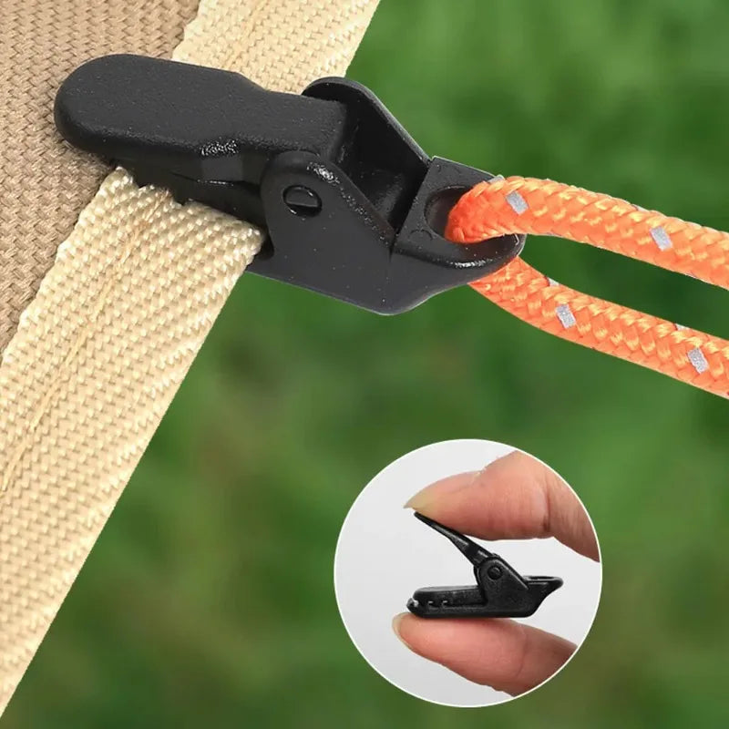 5/10pcs Windproof Crocodile Clip Tent Clip Non-slip Awning Tarpaulin Fixing Clip Outdoor Camping Tent Accessories Oasis Select