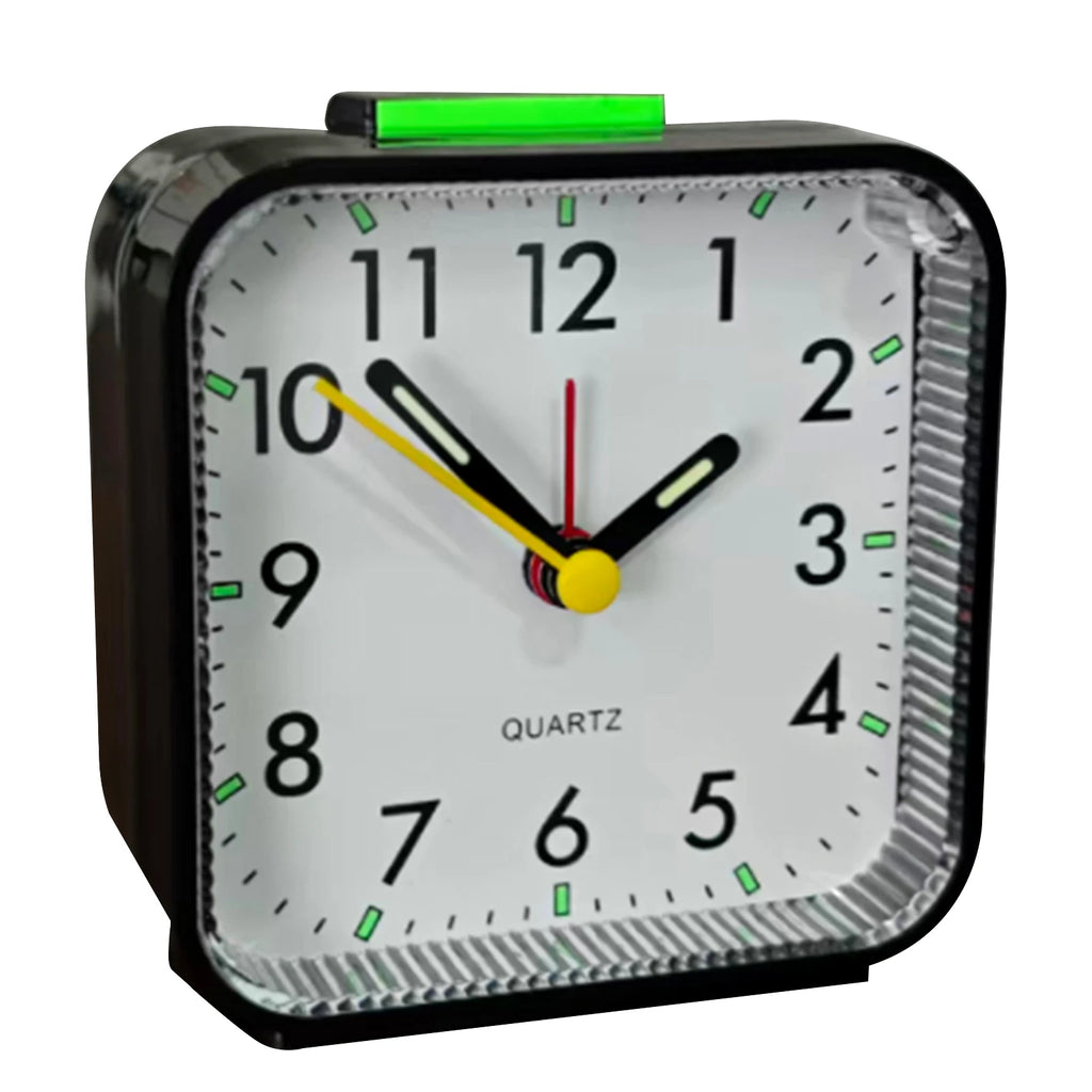 Silent Analogue Bedside Alarm Clock – Glow, Snooze & Travel