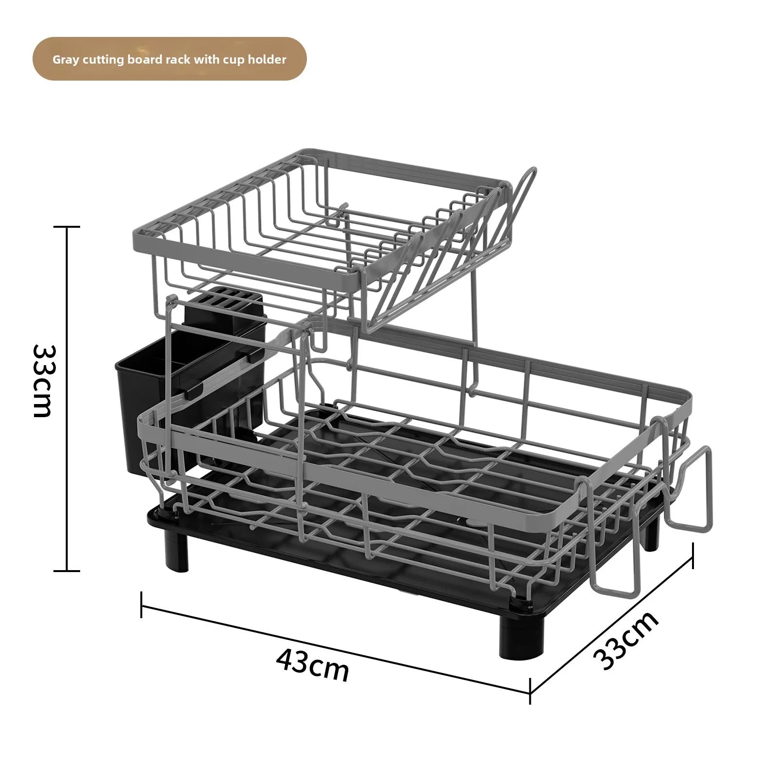 Kitchen Shelf Dishes and Dishes Storage Rack Drain Rack Household Multifunctional Dish Rack Dish and Chopsticks Storage Box Oasis Select Grey zhanbanjia