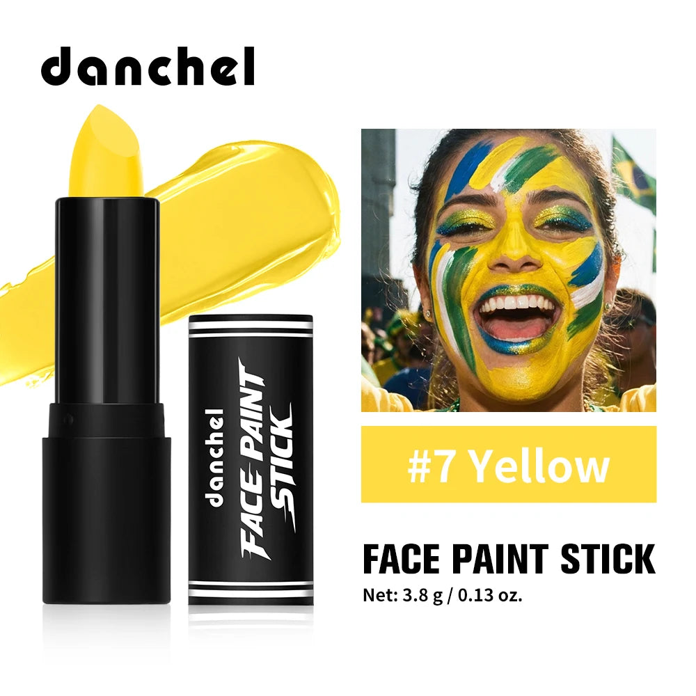 Face Paint Stick High Pigment Multi-Use Black Sticks Lip Color Body Paint Safe Non-Toxic Paint Stick for Halloween Cosplay Sport Oasis Select Yellow