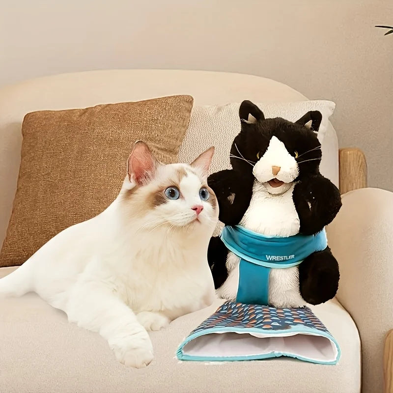 Interactive Cat Wrestling Puppet Toy with Poseable Limbs, Plush Stuffed Animal for Indoor Play ,Durable & Safe cat toys dog toy Oasis Select
