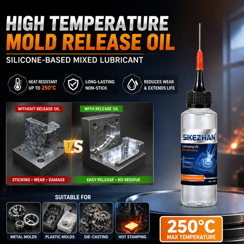 Industrial 120ml Mold Release Agent - 250℃ High-Temp Silicone Lubricant, Long-Lasting Anti-Stick for All Metal and Plastic Molds Oasis Select