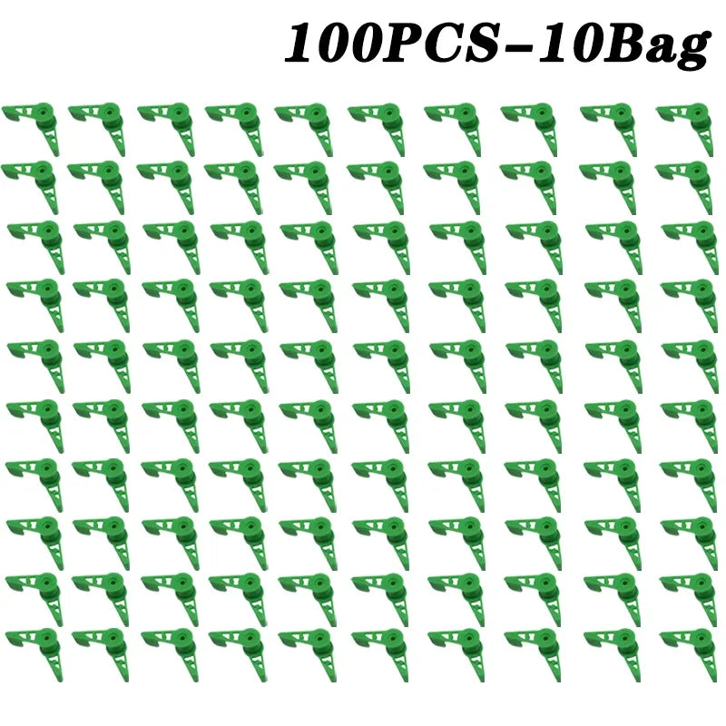 360 Degree Adjustable Plant Branch Bending Clips for Gardening Stem Low Stress Training Tool Horticulture Bender Equipment Oasis Select Green-100PCS