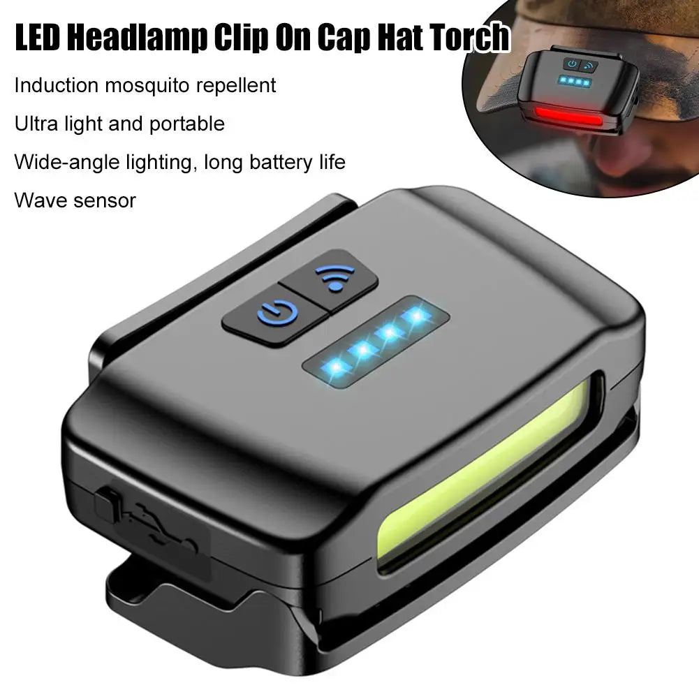 LED Clip-On Cap Headlamp | Motion Sensor, 250 Lumen, Rechargeable