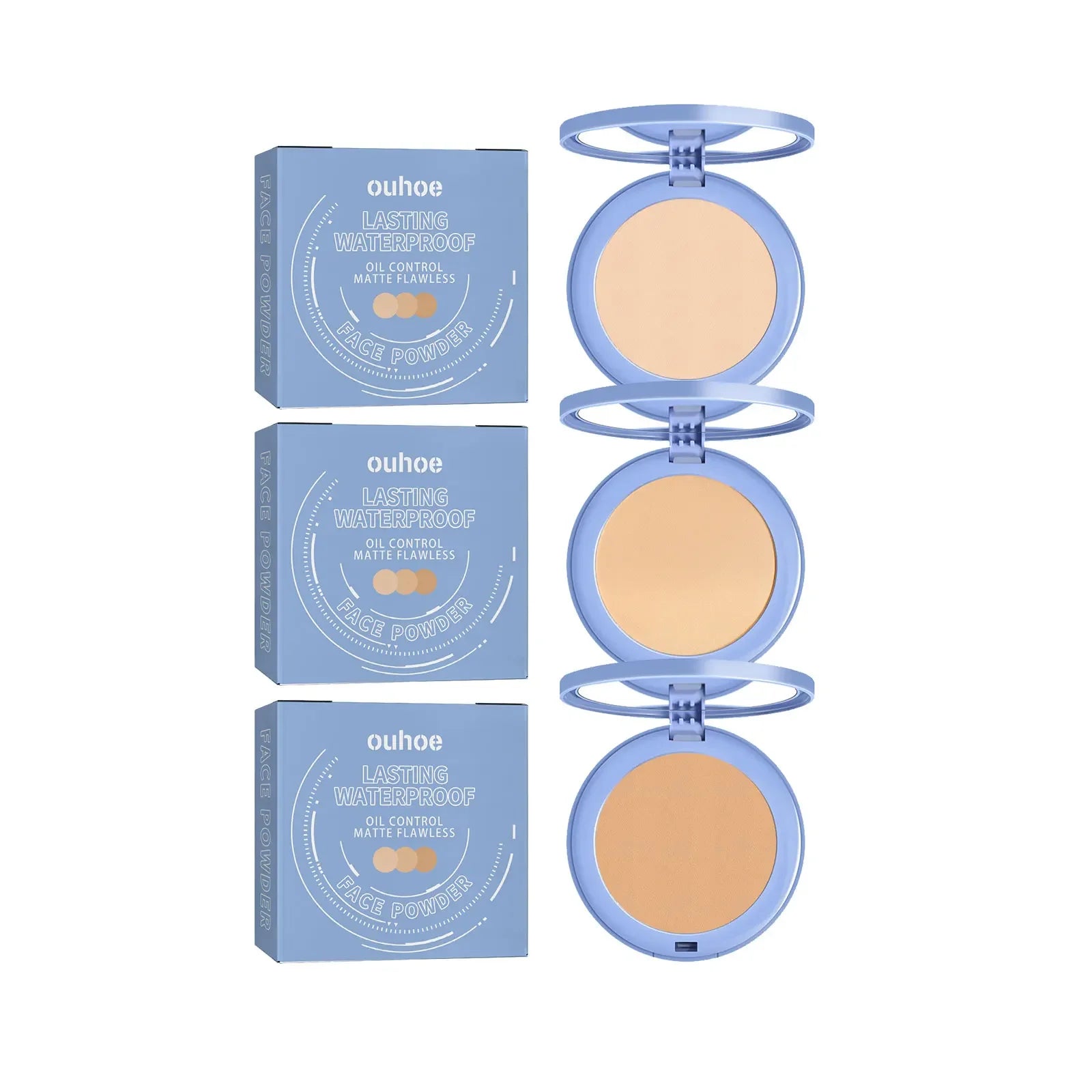 Face Setting Pressed Powder Oil Control Invisible Pores Waterproof Matte Long Lasting Natural Setting Powder Foundations Makeup Oasis Select