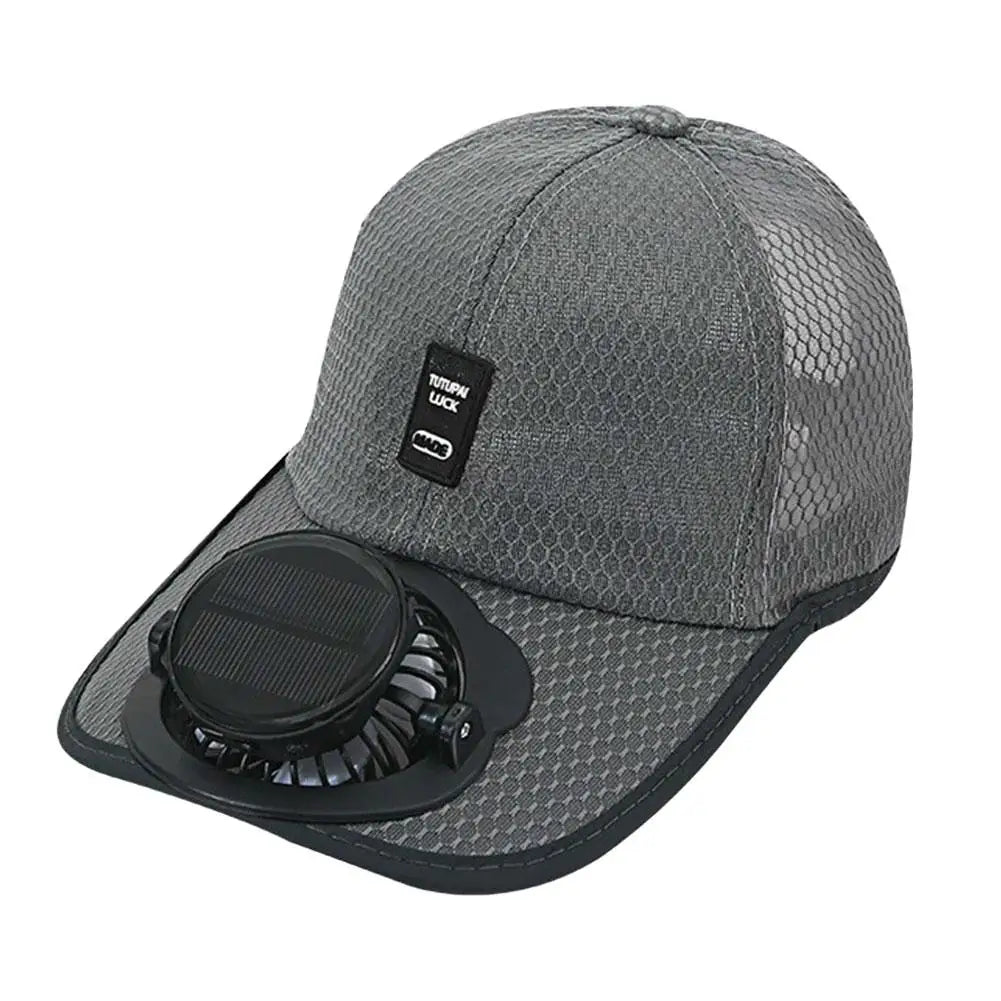Summer Breathable Mesh Cap Solar Fan Cap Outdoor Leisure Sun Shading And Sun Protection Baseball Cap New USB Fan Cap Oasis Select Gray