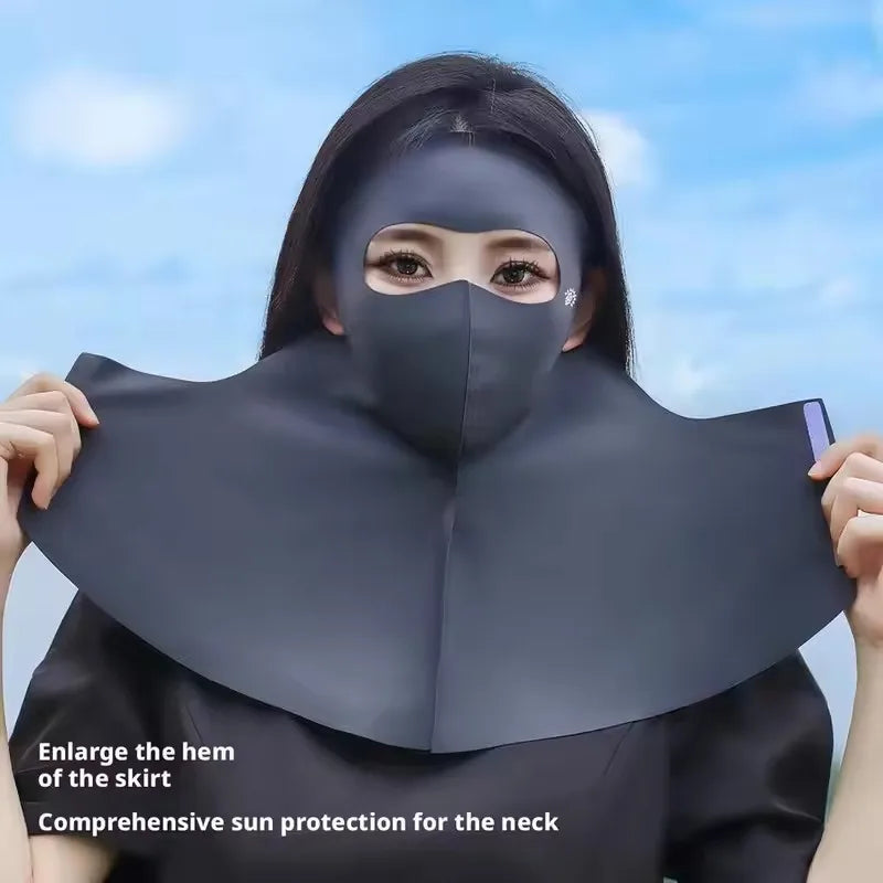 1-10PCS 3D Ice Silk Sun Face Mask Women UV Protection Cooling Breathable Dustproof Balaclava for Outdoor Sports Cycling Oasis Select