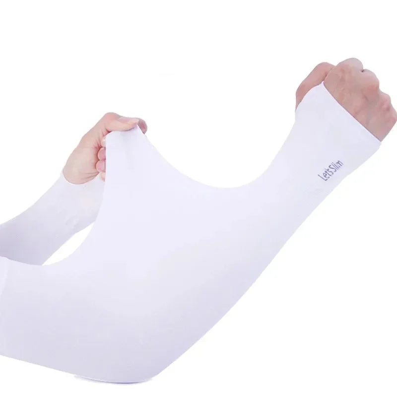 Summer Ice Silk Long Sleeves Anti-Sunburn Arm Cover Men Women Cuff New Cool Hand Sleeves Anti-UV Cycling Arm Sleeve Fingerless Oasis Select