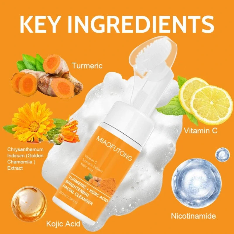 Turmeric Cleansing Milk Turmeric Vitamin C, Kojic Acid Cleansing Milk Moisturizing Cleansing Mousse Oasis Select