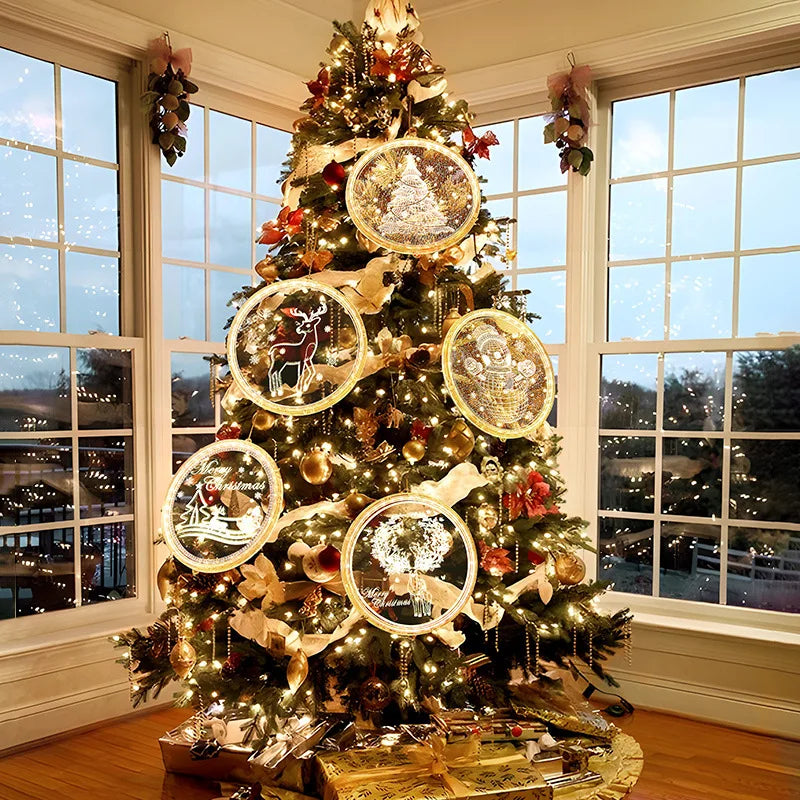 Christmas Transparent Luminous Night Lights, Festive Scene Atmosphere Decoration and Hanging Ornament Store Oasis Select