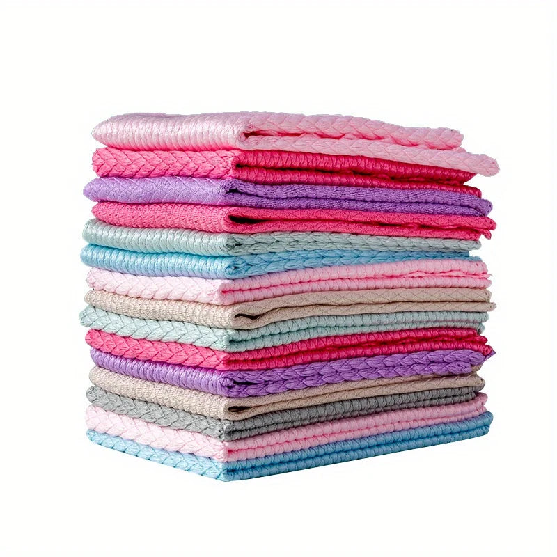 Efficient Glass Cleaning Towel MIrror Cleaning Cloth Absorbent Kitchen Towels 25x25cm Napkin for Glass Dish Washing Wiping Rag Oasis Select 5pcs
