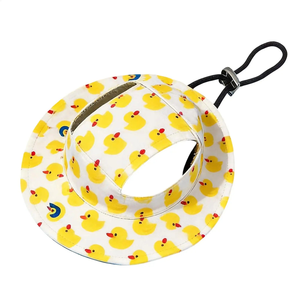Dog Sun Hat Adjustable Dog Hat Cute Print Caps Pet Sun UV Protection Hat for Walking Outdoor Activities hats for Dogs Cats Oasis Select
