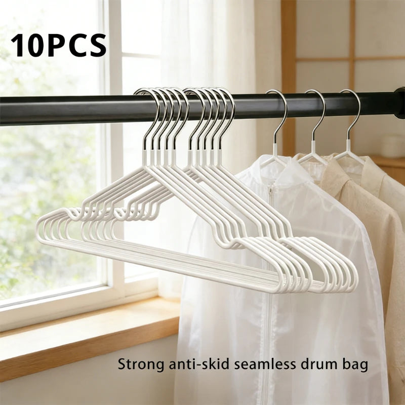 10pcs Nano Coated Non Slip Clothes Hangers Set,Anti Slip Dry Wet Dual Use Hanger,Clothe Organizer for Wardrobe Bathroom Laundry Oasis Select WHITE