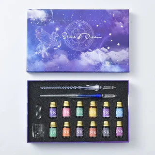 Starry Sky Glass Pen Set Signature Pen Crystal Student Dip Pen Glass Dip Pen Stationery Gift Pen Oasis Select 3