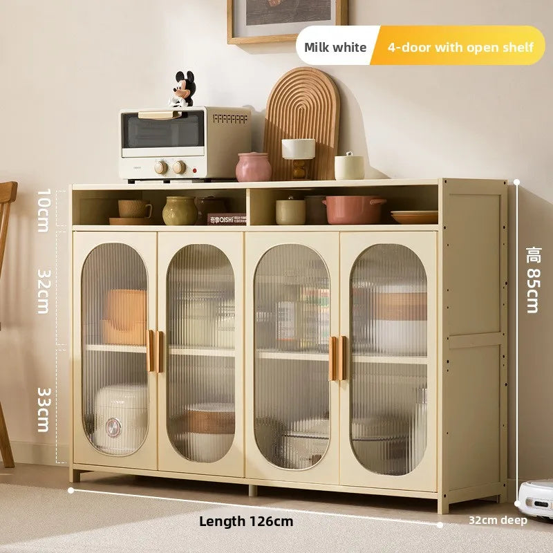 Tea Cabinet, Living Room Against the Wall Cabinet, Locker Storage, Low Cabinet, Kitchen Shelf, Household Dining Cabinet Oasis Select Milky white 126cm-GC