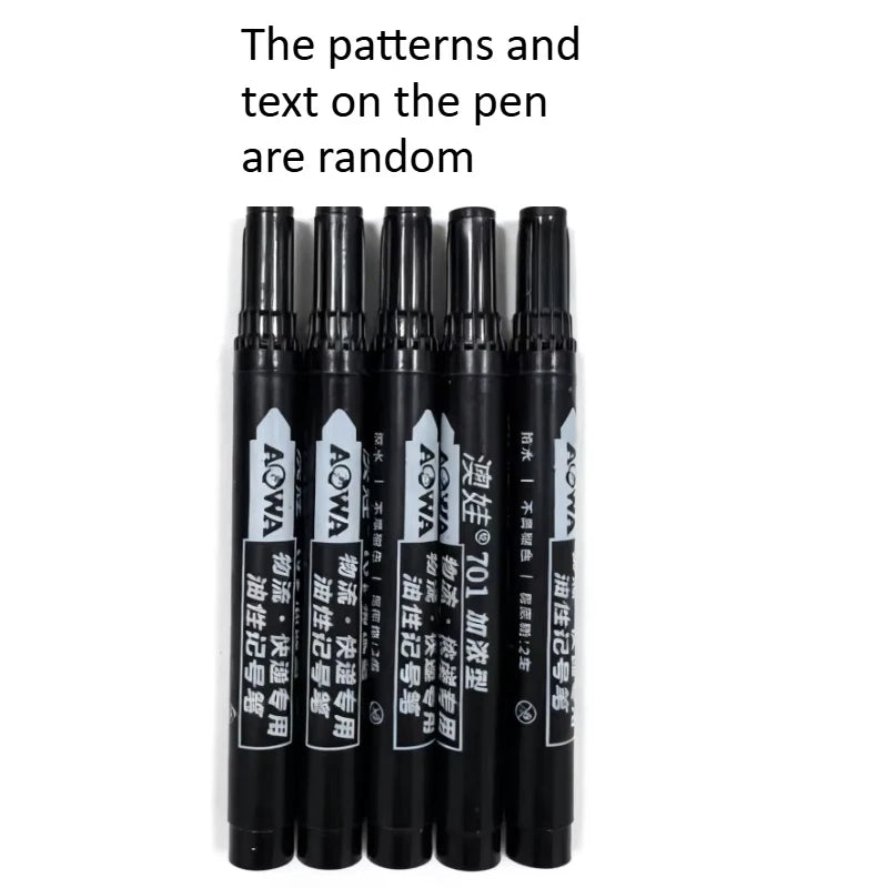 5/10pcs Waterproof Permanent Markers, Large Capacity Black Ink, Oil-Based, Ideal for Office & Marketing Use 마카펜 Oasis Select 5pcs