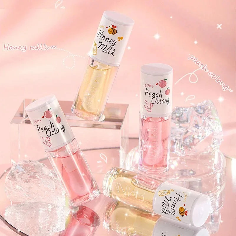 White Peach And Honey Lip Oil Soothes Dry Moisturizes And Does Not Fade Lovely Big Brush Head Lip Gloss Oasis Select