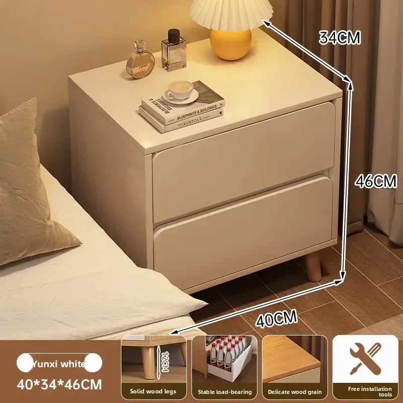 Multi-functional Household Goods Bedside Table Side Cabinet Bedroom Bedside Drawer Storage Cabinet Oasis Select Double Draw C