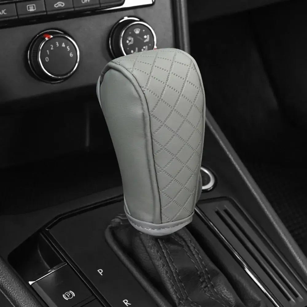 Car Shift Handle Cover PU Leather Non-Slip Wear-resistant Shift Knob Decor Protective Cover Universal Car Interior Accessories Oasis Select D