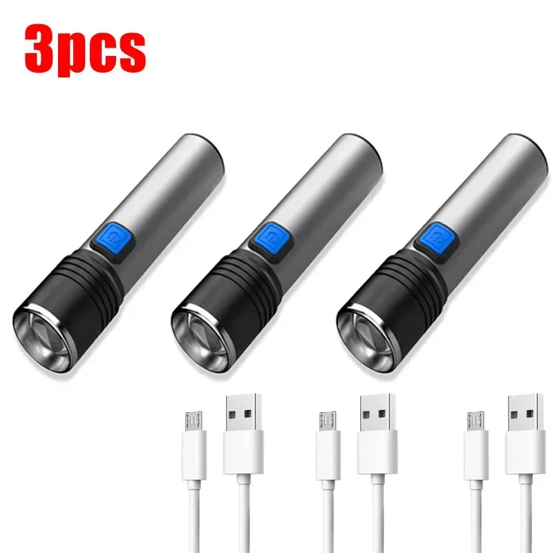 USB Rechargeable 365nm/395nm UV Flashlight 3 Modes Zoomable Ultraviolet Torch Pets Tinea Money Ore Scorpion Detection Lamp Oasis Select 3pcs