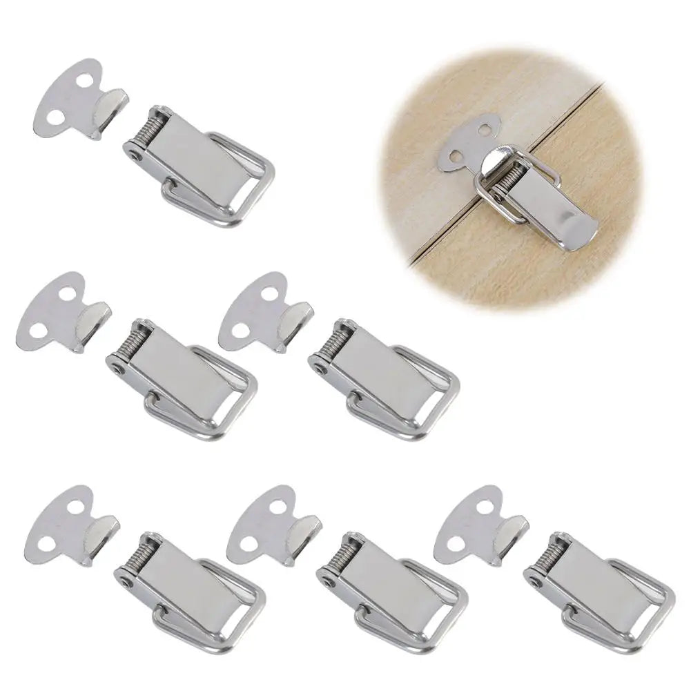 6-Pack Spring-Loaded Toggle Latch – Cabinet Box Lock Nickel