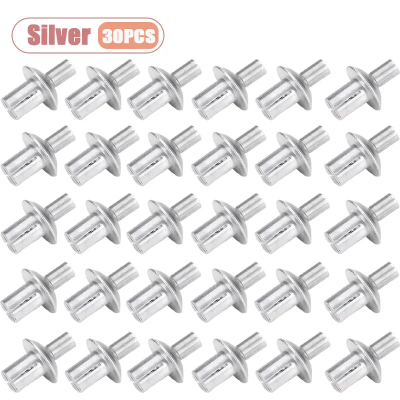 10-100PCS Aluminum Hammer Drive Rivets with Dome Head and Split Mandrel for Secure Fastening in Metal and Plastic Materials Oasis Select Silver-30PCS 5X7mm