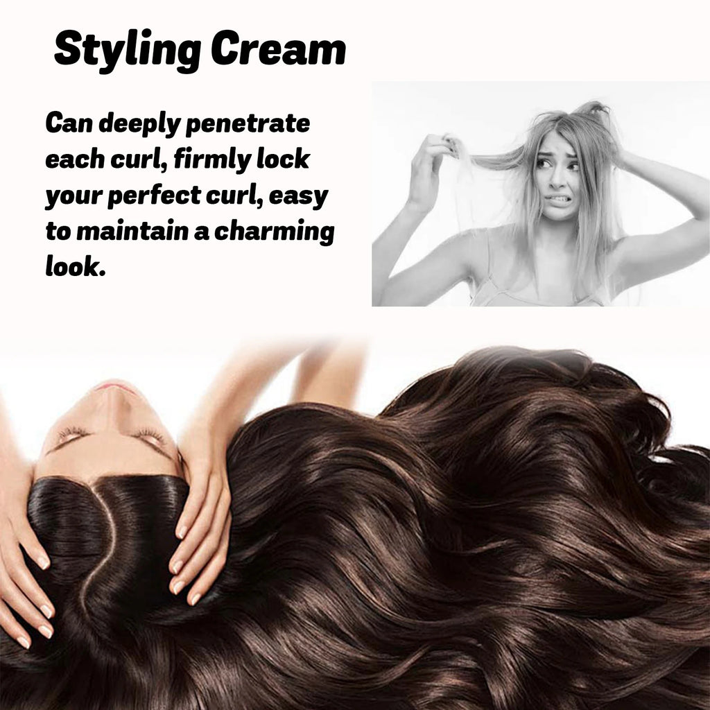 4 in 1 Hair Styling Cream Add Shine Soothing Frizz Define Curls Reducing Dry Edges Control Non Greasy Hair Shaping Cream Oasis Select