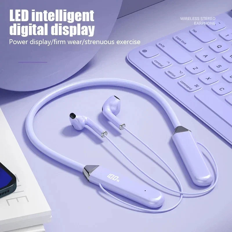 Wireless Neckband Bluetooth Earphones High Sound Quality Stereo Battery Display HD Voice Call Sports Headphones New Product 2025 Oasis Select