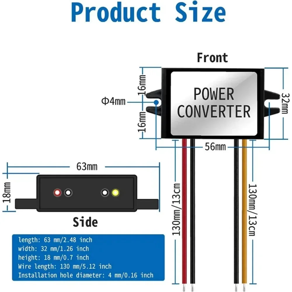 24V to 12V 1A-10A Step Down Converter Adaptive DC to DC Buck Converter Transformer Module Regulator Car Power Supply Module Oasis Select