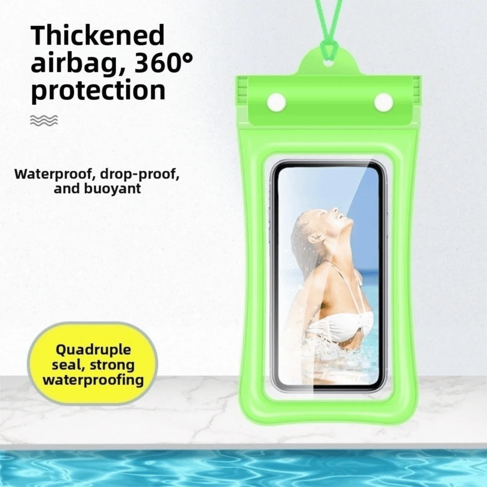 Floating Design Water-Sprinkling Festival Phone Pouch Transparent Touchable Swimming Bag Three Fold Full View Waterproof Bag Oasis Select