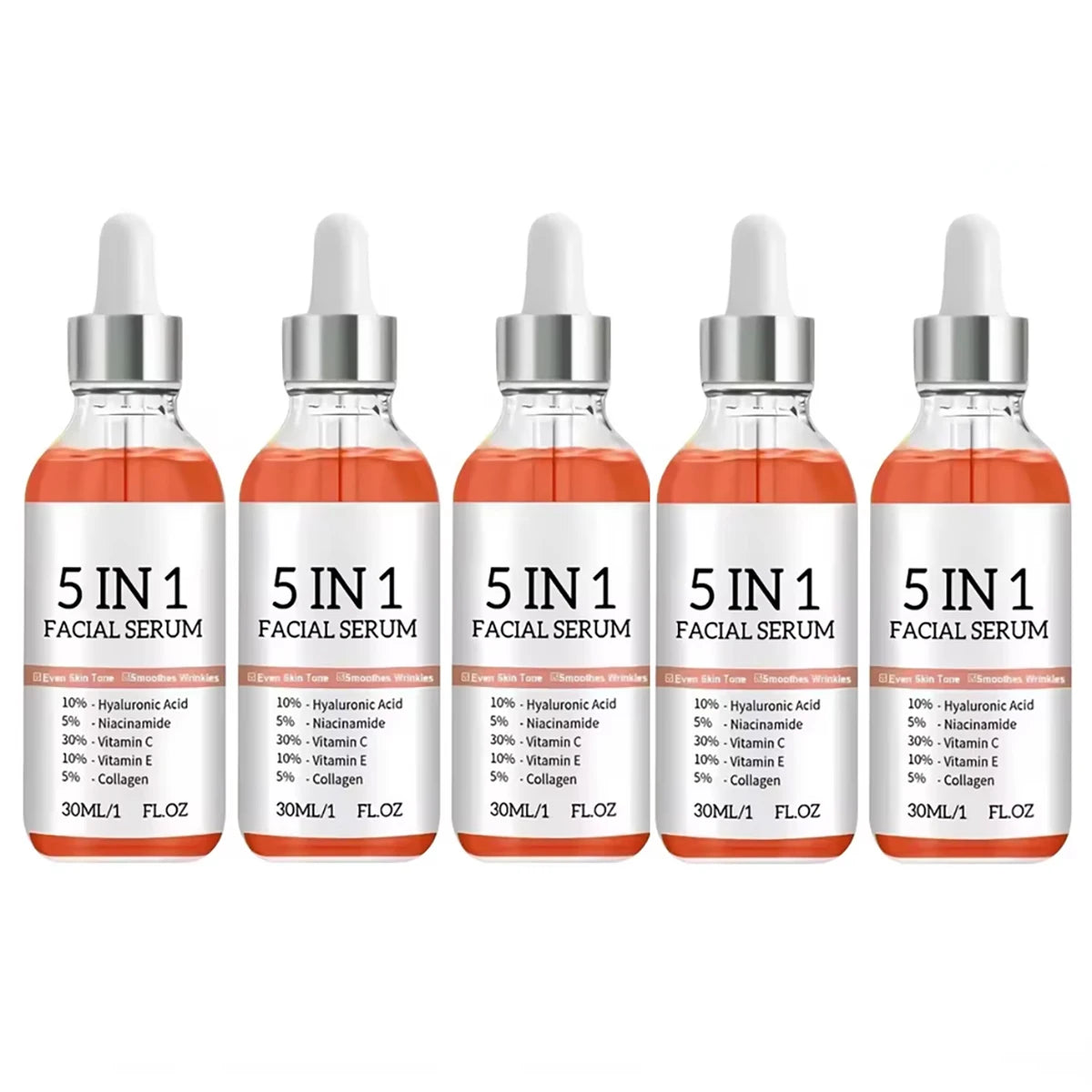 5-in-1 Vitamin C Face Serum – Niacinamide & Hyaluronic Acid
