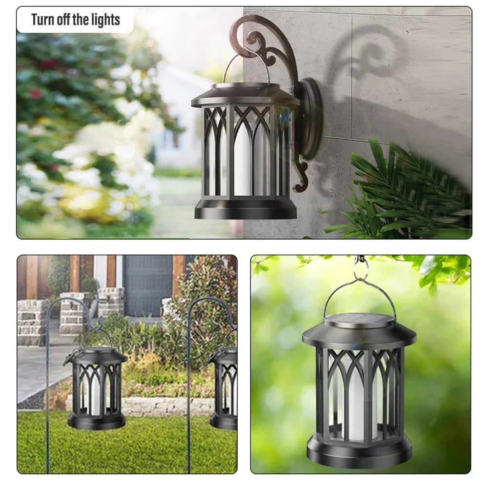 Flame LED Solar Light with Clip Outdoor Waterproof Lantern Hanging Solar Lamp Yard Landscape Torch Garden Light Oasis Select