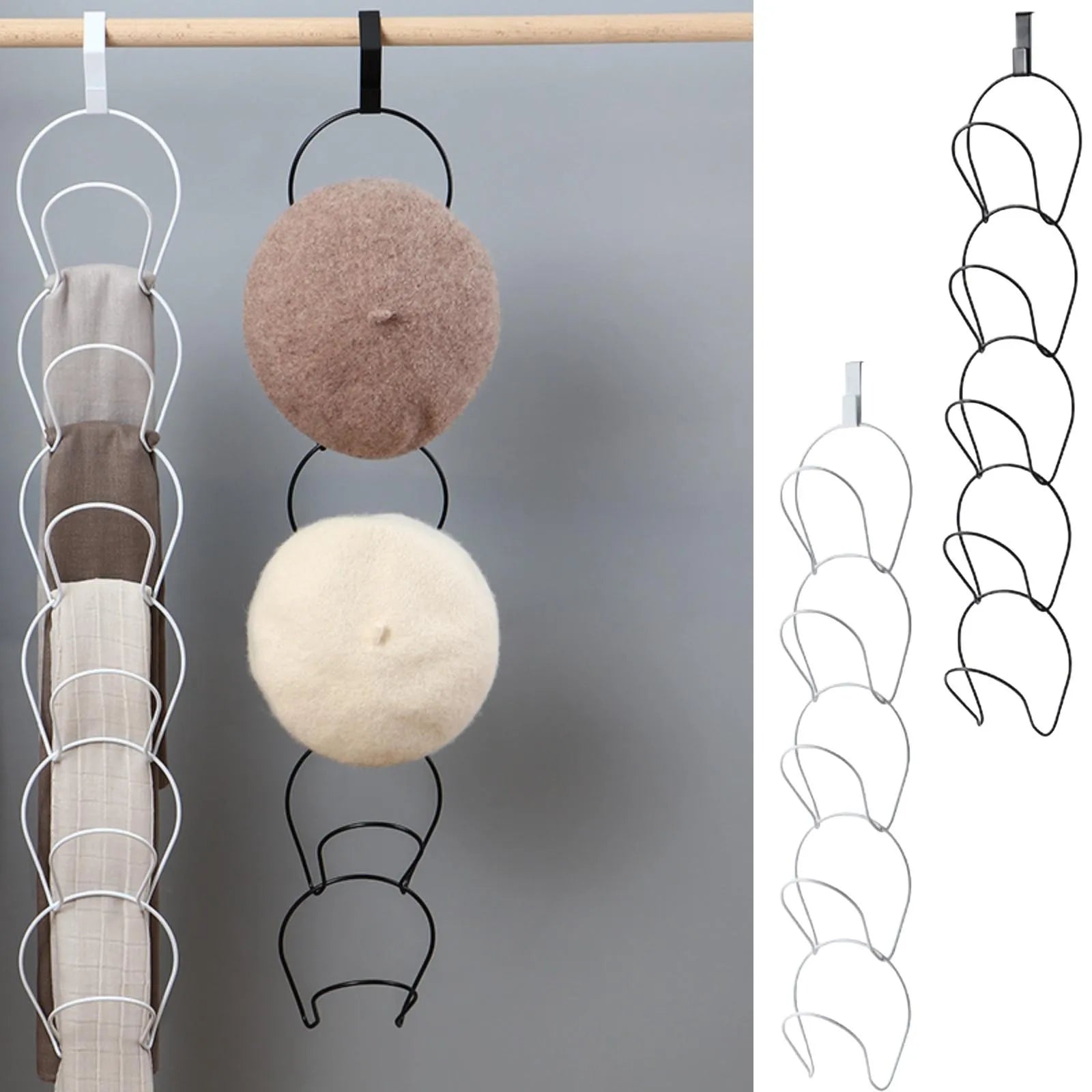 Over Door Hat Rack – 5 Hook Organizer for Hats & Bags Over Door Hat Rack Oasis Select
