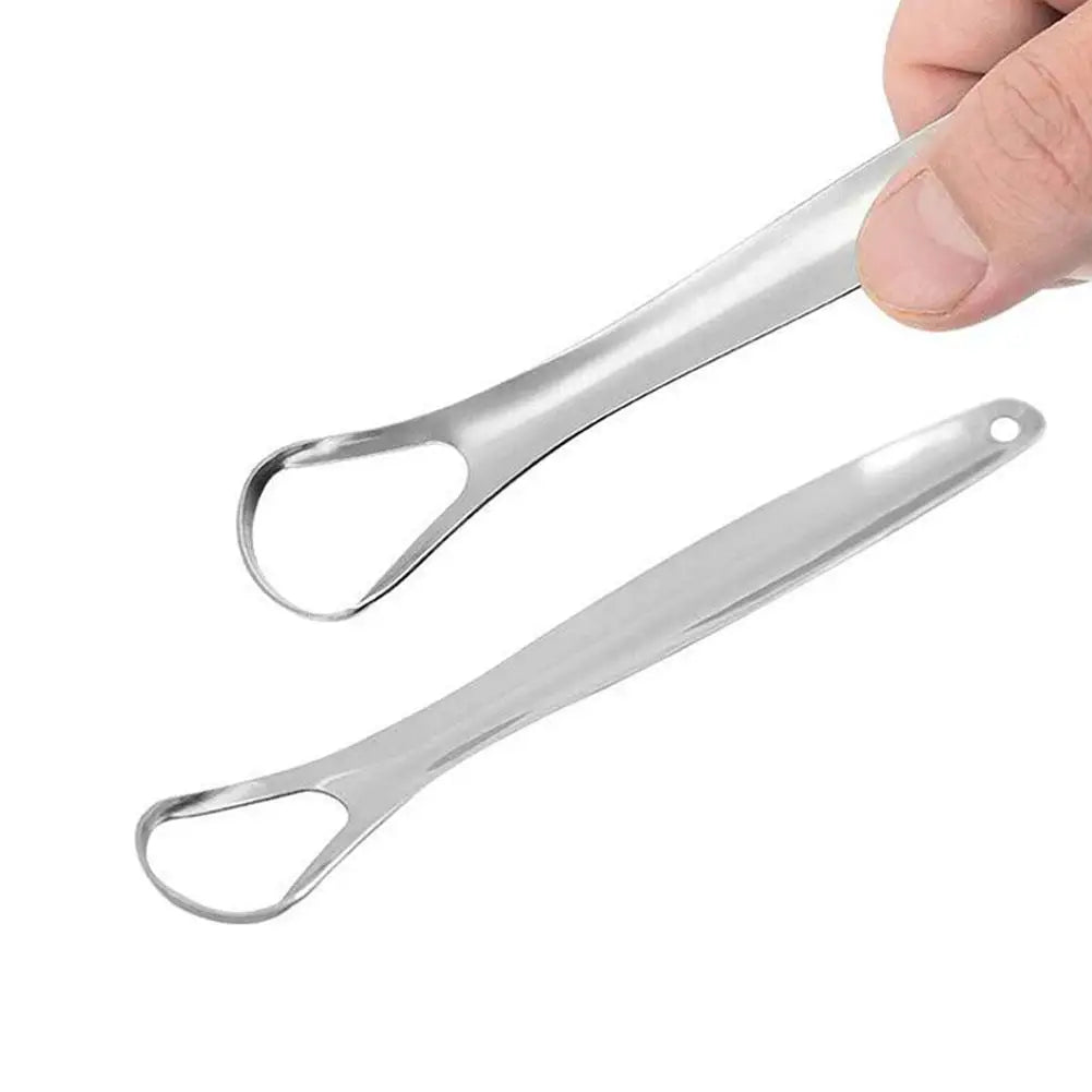 Portable Single Layer Tongue Scraper Reusable Stainless Steel Oral Mouth Brush Tongue Scraper Fresh Breath Maker Oasis Select