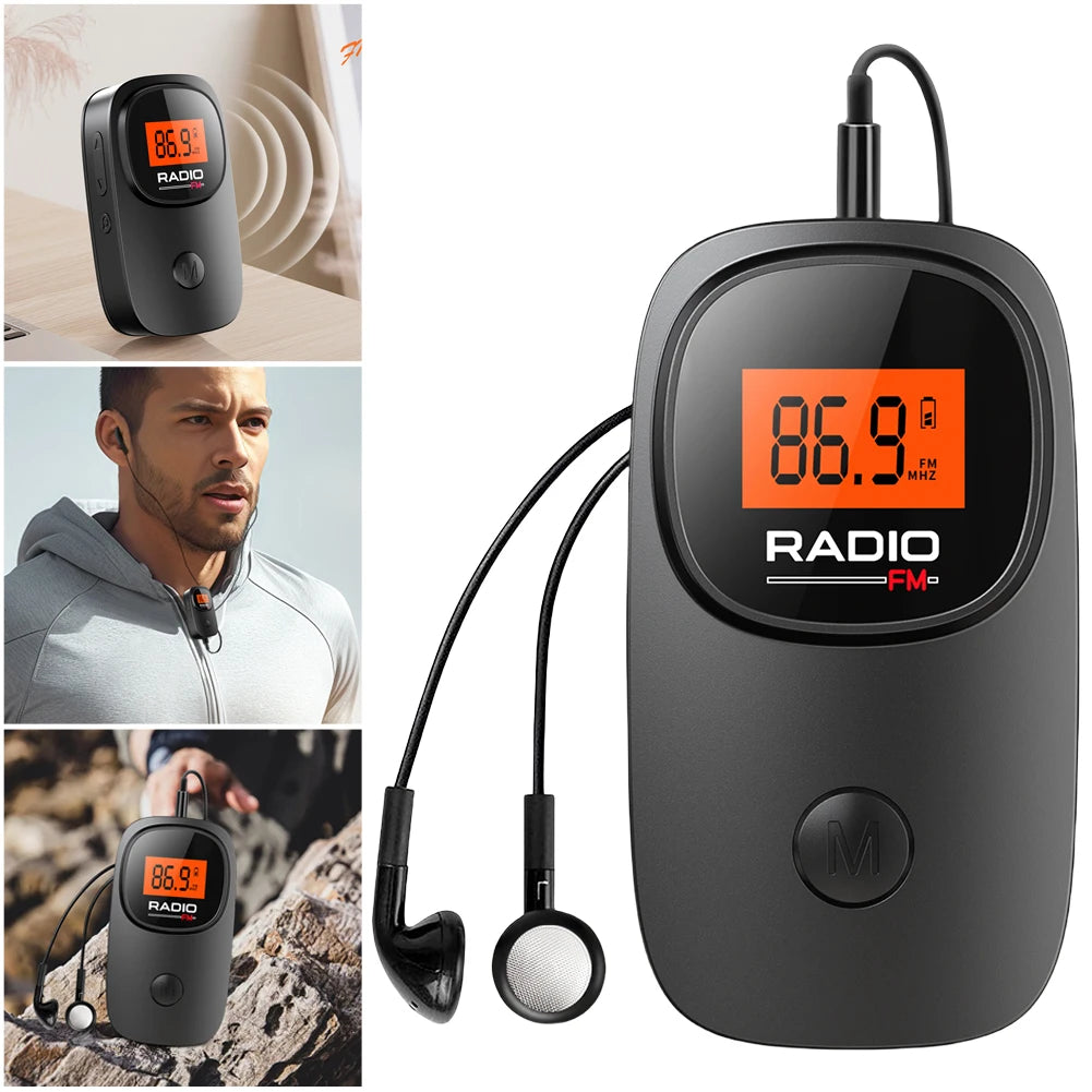 Shunmaii Portable FM Radio with Earphone & Clip | Battery Op Portable FM Radio Oasis Select france