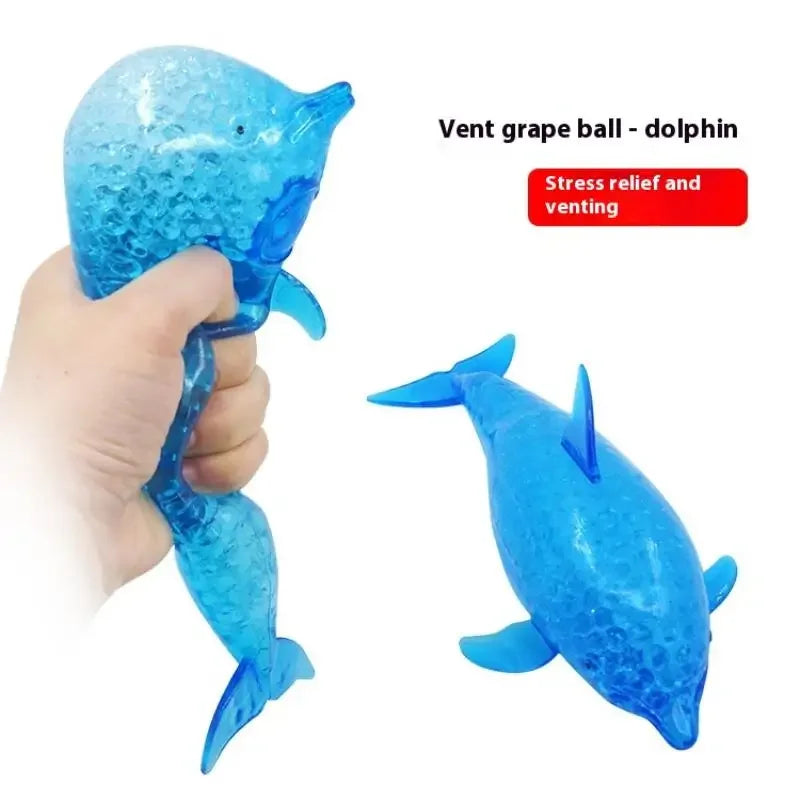 1Pcs Stretchy Stress Squish Ball Shark Stress Balls Dolphin Squeeze Ball Sea Animal Decompression Toys For Kids Adults Oasis Select