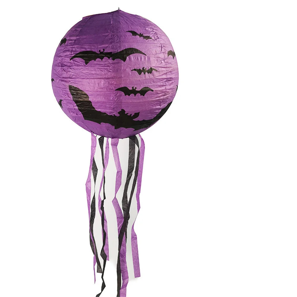 Halloween Paper Lanterns Halloween Party Decoration Pumpkin Lantern Spider Bat Skeleton Lantern for Home Outdoor Party Decor 8in Oasis Select C