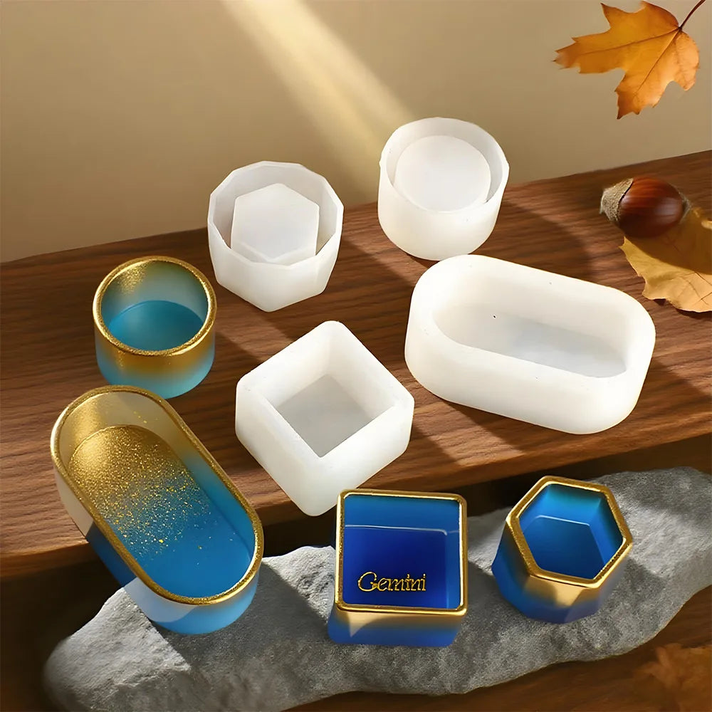 Round Candle Mold Flexible Square Candle Mold Oval Storage Box Mold White For Resin Casting Arts And Crafts Candle Making Oasis Select
