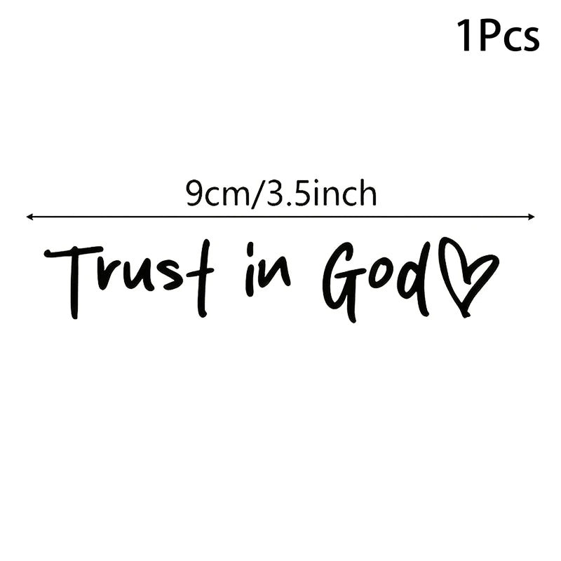1Pcs Trust In God Heart Car Rear View Mirror Stickers Letter Stickers Waterproof Believe In God Sticker DIY Funny Decals MotorV Oasis Select M 2 Black