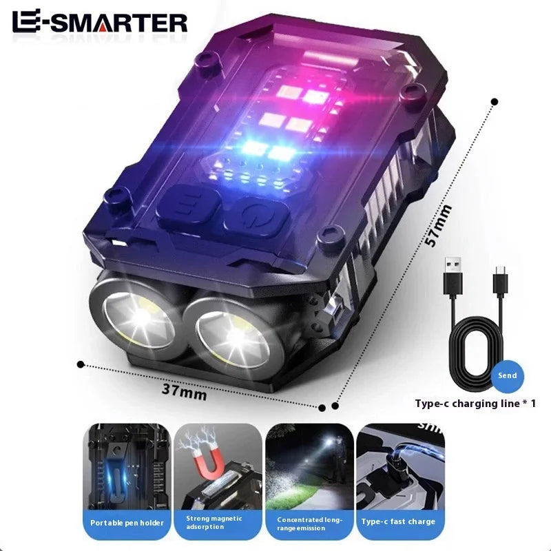 Rechargeable LED+COB Mini Multifunctional Flashlight Portable Outdoor Camping Emergency Keychain Light Oasis Select